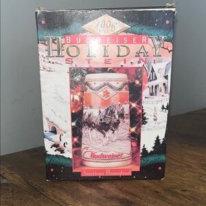 Budweiser Holiday Stein with Festive Red and White
